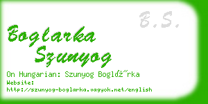 boglarka szunyog business card